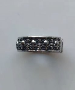 Vintage Gothic Skull Adjustable Ring | Open Band Biker Jewelry | Secure Checkout | Tracked Shipping | 7-Day Easy Returns - Image 4